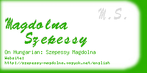 magdolna szepessy business card